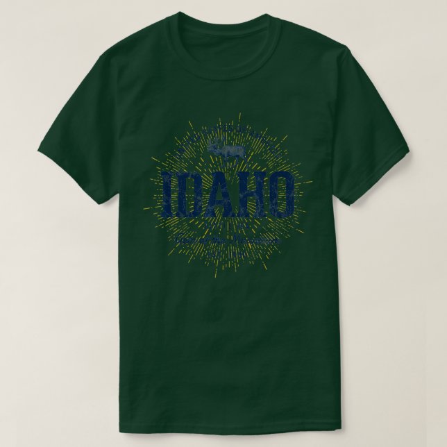Camiseta Retro Vintage State of Idaho (Frente do Design)
