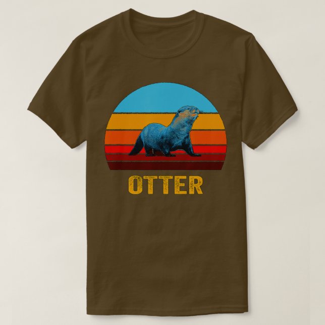 Camiseta Retro Vintage Style Sunset Otter  (Frente do Design)