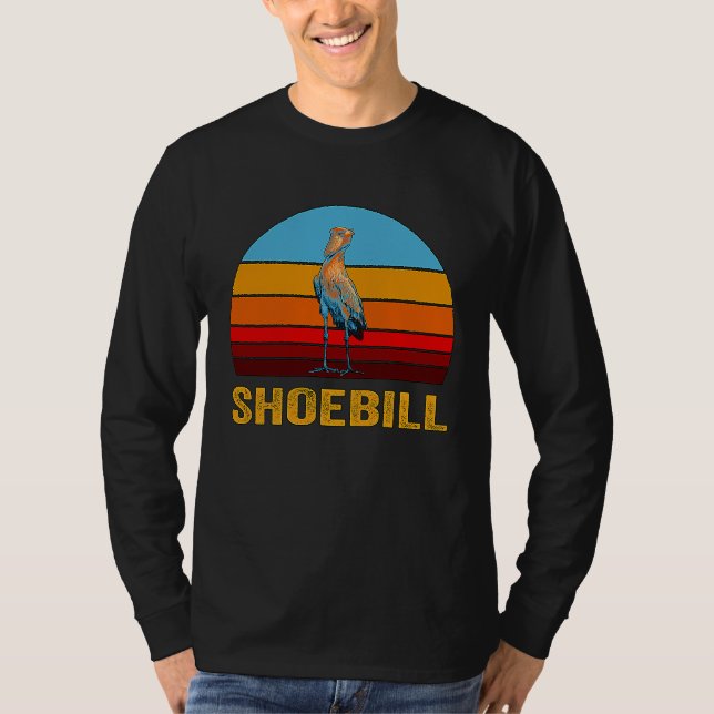 Camiseta Retro Vintage Style Sunset Shoebill (Frente)