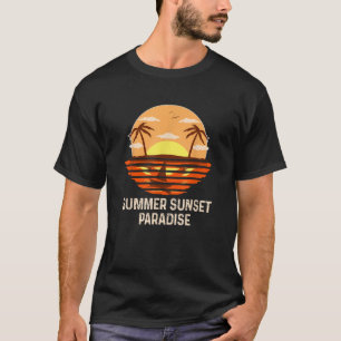 Camiseta Retro Vintage Summer Sunset Paradise Beach Funny G