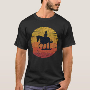 Camiseta Retro Vintage Sunser Beautifull Horse Riding Girl