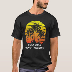 Camiseta Retro Vintage sunset coco palmeira Bora Bora Fren