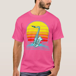 Camiseta Retro Vintage Sunset Jazz Saxofone