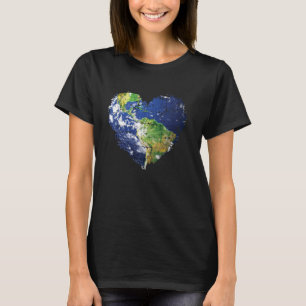Camiseta Retro Vintage Terra Cardíaca Natureza do Planeta A