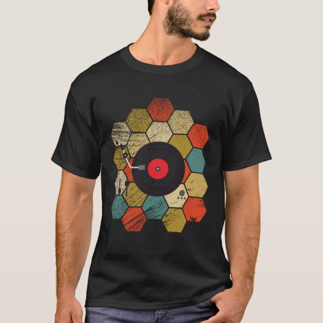 Camiseta Retro vintage vinil turntable 3 (Frente)