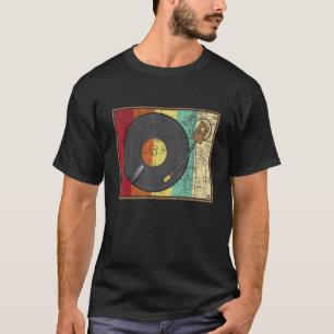 Camiseta Retro Vintage Vinyl Record Turntable Music