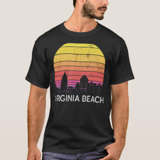 Camiseta Retro Virginia Beach Skyline Vintage Urba
