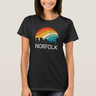 Camiseta Retro Virginia Norfolk Skyline Vintage Urban Skysc