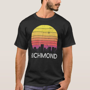 Camiseta Retro Virginia Richmond Silhueta Urbana Edifícios