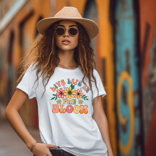 Camiseta Retro Viva a Vida em Flor Total