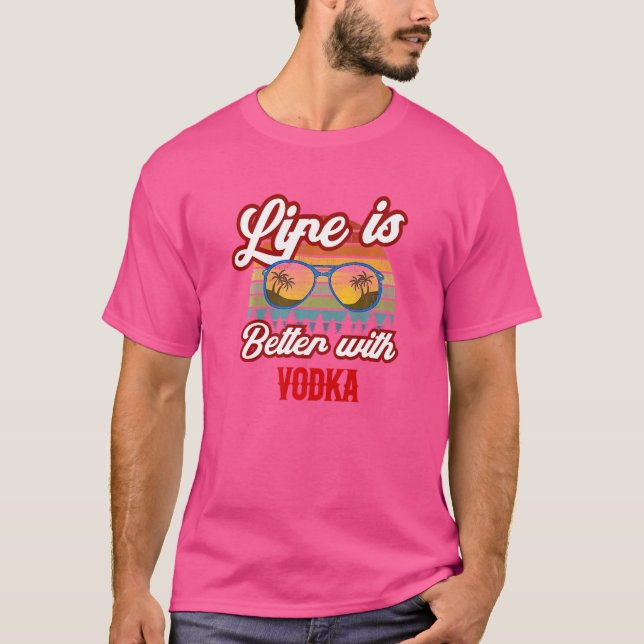 Camiseta Retro Vodka Sunset Com Vodka (Frente)