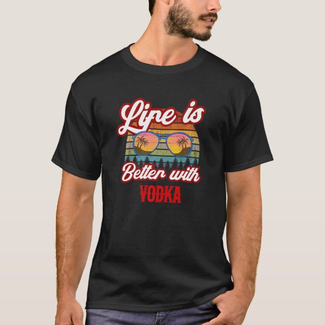 Camiseta Retro Vodka Sunset Com Vodka (Frente)