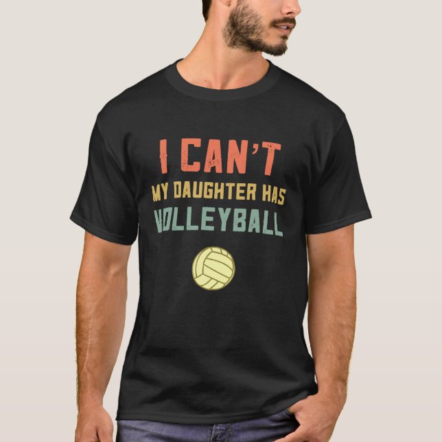 Camiseta Retro Voleibol Mãe Eu Não Posso Minha Filha Tem Vo (Frente)