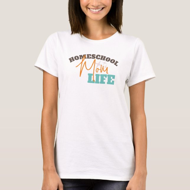 Camiseta Retro Volta à Vida de Mãe que Ensina em Casa (Frente)