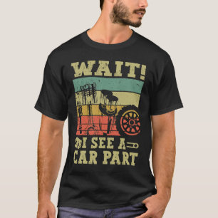 Camiseta Retro Wait Vejo Um Carro Mecânico De Carro Engraça