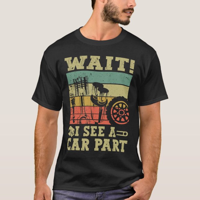 Camiseta Retro Wait Vejo Um Carro Mecânico De Carro Engraça (Frente)