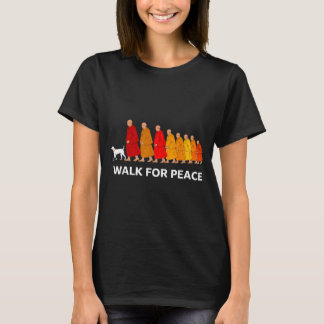 Camiseta Retro walk for peace monks with aloka dog