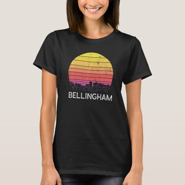 Camiseta Retro Washington Bellingham Skyline Vintage Urban  (Frente)