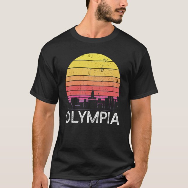Camiseta Retro Washington Olympia Skyline Vintage Urban Bui (Frente)