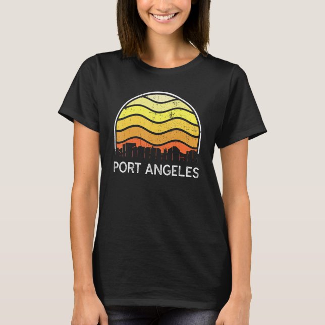 Camiseta Retro Washington Port Angeles Visitors Skyline Vin (Frente)