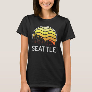 Camiseta Retro Washington Seattle Visitantes Paisagem Urban