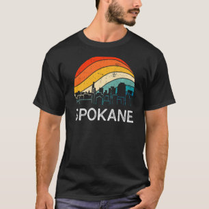 Camiseta Retro Washington Spokane Skyline Vintage Urban Sky
