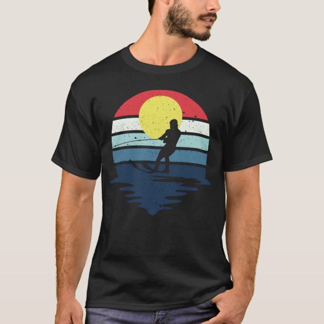 Camiseta Retro Water Ski Skiing Sunset Water Sports friend (Frente)