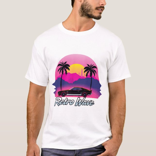 Camiseta “Retro Wave” Sunset Graphic (Frente)