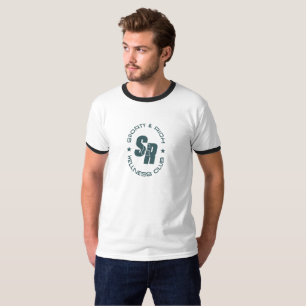 Camiseta Retro Wellness Club Sporty Fashion Homens Ringer