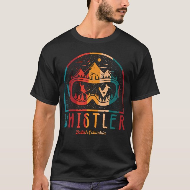 Camiseta Retro Whistler British Columbia Ski (Frente)