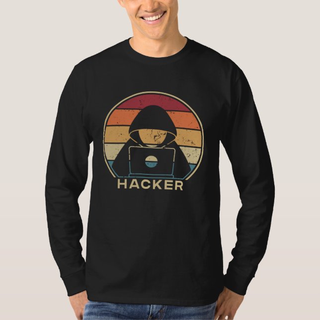 Camiseta Retro White Hat Black Hat Ethical Hacking Hacker (Frente)