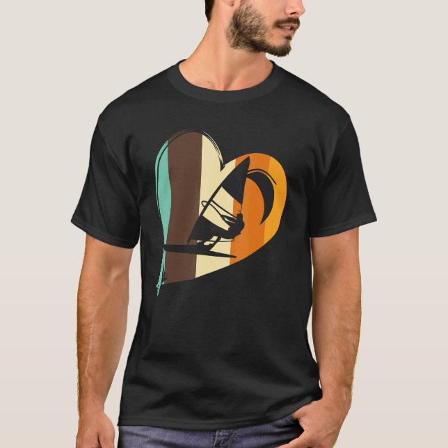 Camiseta Retro Windsurfing Surfing Surfer Kitesurfer Windsu (Frente)