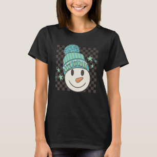 Camiseta Retro Winter Vibes Snowman Vamos De Natal Neve