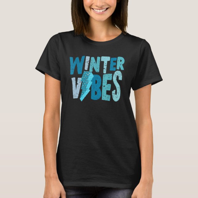 Camiseta Retro Winter Vibs Lighting Bolt Leopard Cozy Seas (Frente)