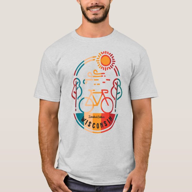 Camiseta Retro Wisconsin Bike Trail (Frente)