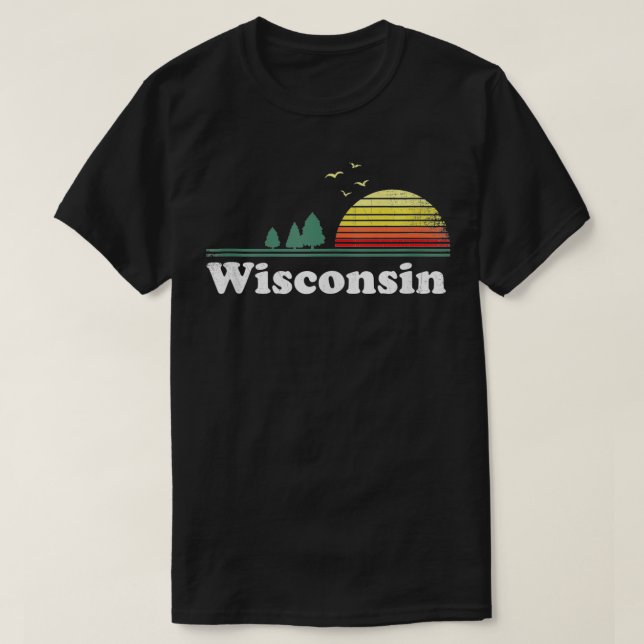 Camiseta Retro Wisconsin State Park WI Home Design (Frente do Design)