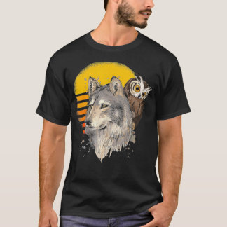 Camiseta Retro Wolf Wildlife Forest Nature Gift Wise