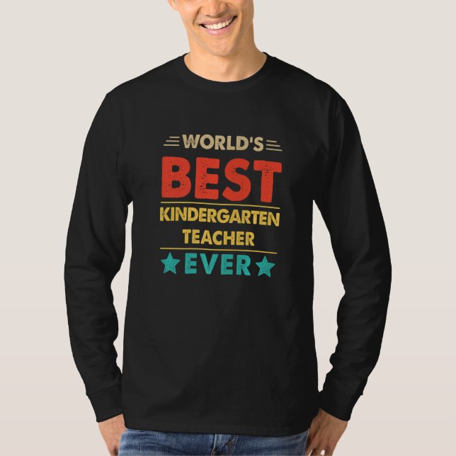 Camiseta Retro World's Best Kindergarten Teacher Ever   (Frente)