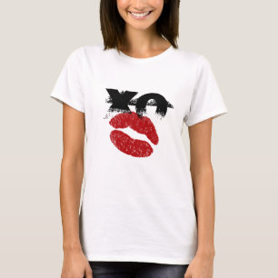 Camiseta retrô XO XO beije-me / Festa divertida pa
