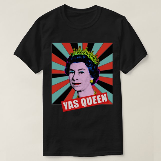 Camiseta Retro Yas Rainha Elizabeth II Sua Alteza Real Qu (Frente do Design)
