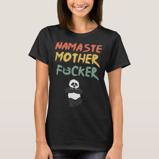 Camiseta Retro Yoga Ideas Namaste Mother F Yoga Panda (Frente)