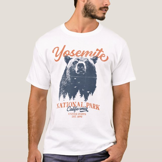 Camiseta Retro Yosemite National Park California Black Bear (Frente)