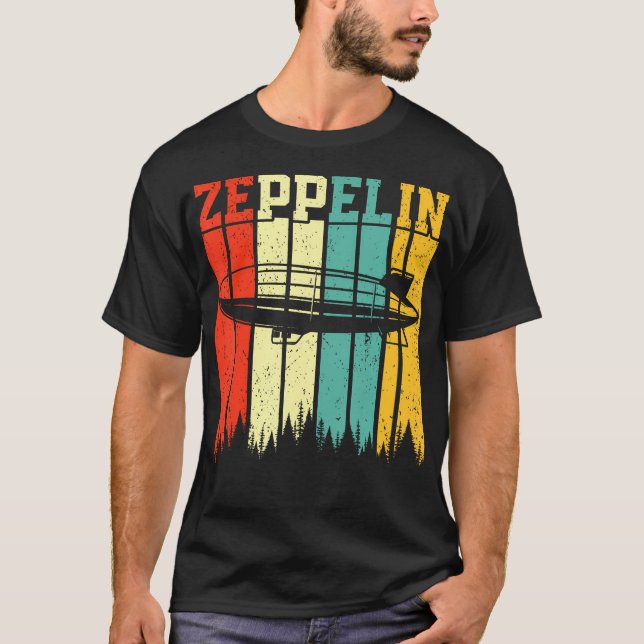 Camiseta Retro Zeppelin 70s 80s Dirigível Navio Zepelin Z (Frente)