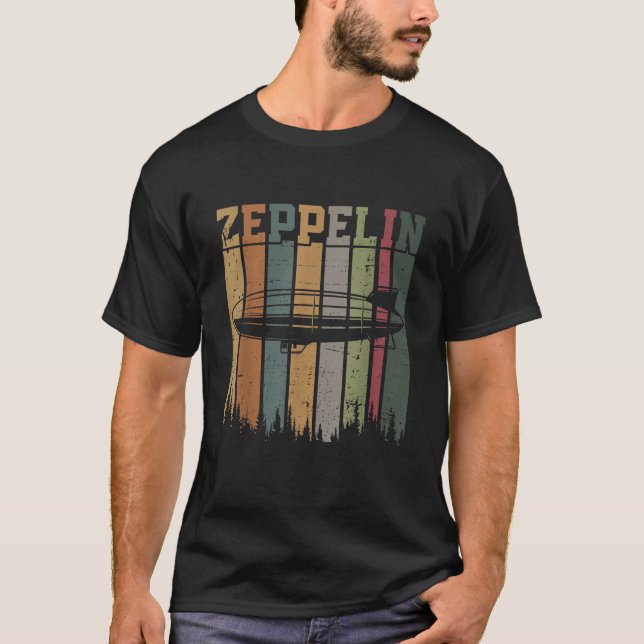 Camiseta Retro Zeppelin 70s 80s Dirigível Navio Zepelin Z (Frente)