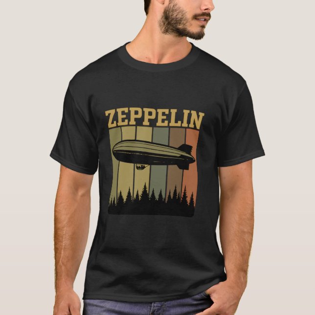 Camiseta Retro Zeppelin 70s 80s Dirigível Navio Zepelin Z (Frente)