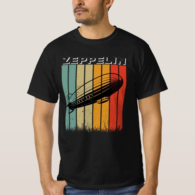 Camiseta Retro Zeppelin Dirigible Airship Zepelin Zepplin (Frente)