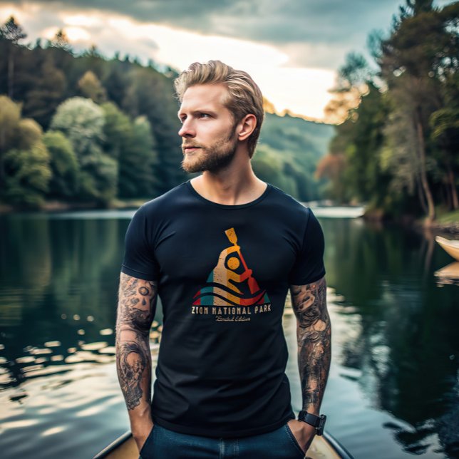 Camiseta Retro Zion National Park Kayaking (Criador carregado)