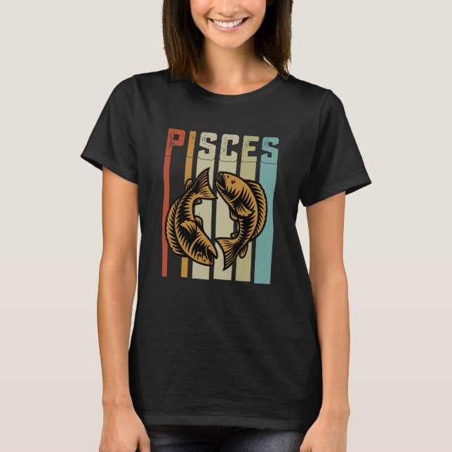 Camiseta Retro Zodiac Pisces Vintage Style Astrology (Frente)