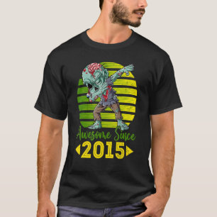 Camiseta Retro Zombie Dabbing Incrível Desde 2015 7 Bday H