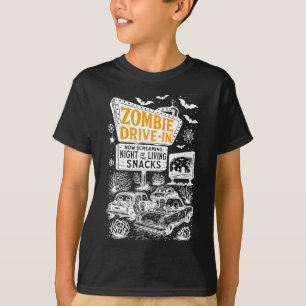 Camiseta Retro Zombie Drive No Skeleton Movie Night Hotel H